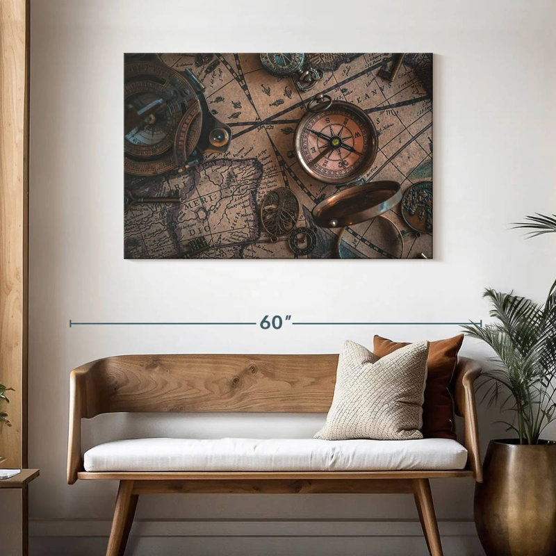 Aletra Map Compass, 30" H x 45" W