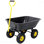 Metal Dumping Cart, 600Lb Garden Cart Utility Yard Cart, Black Metal Large Bed,10 Inch Tires, For Lawn, Gardening, Construction