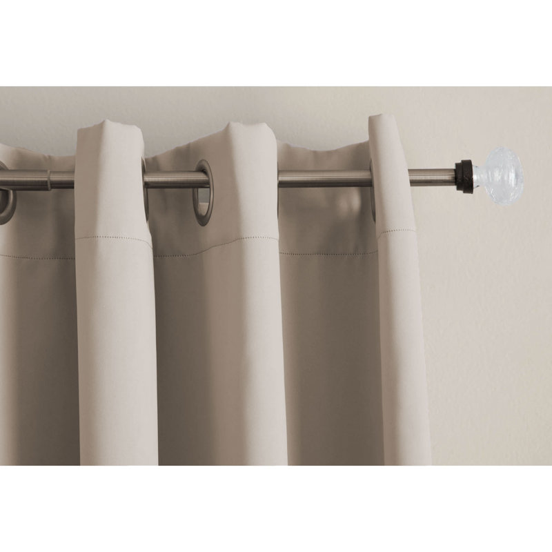  Panneau de rideau simple 1 pièce uni avec œillets, Pierre, L 38 po x L 84 po