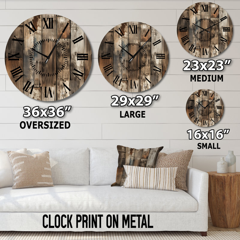 Horloge murale rustique rustique, Surdimensionné