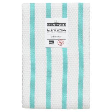 KitchenAid Hand Dish Towel Kitchen Cloth Set of 2 Mint Green White 100%  Cotton