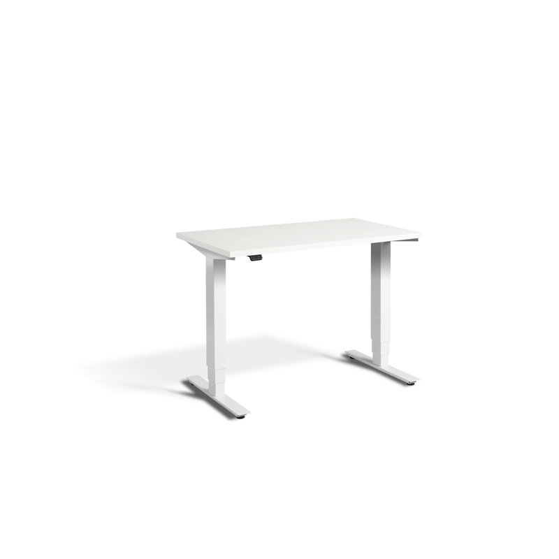 Mirano Adjustable Metal Base Standing Desk, White, White