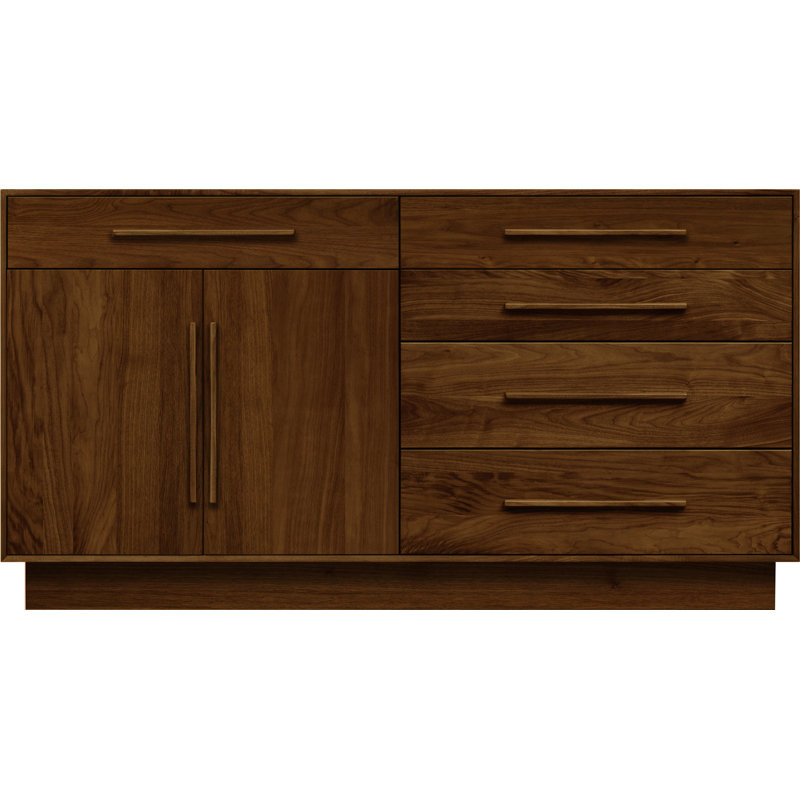 Moduluxe 5 - Drawer Solid Wood Dresser, Autumn Cherry, Right