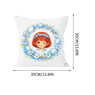 Easter Character Painting Series Cushion - Gift For Kids Soft Throw Pillow For Children's Room Decor  Easter Basket Stuffer