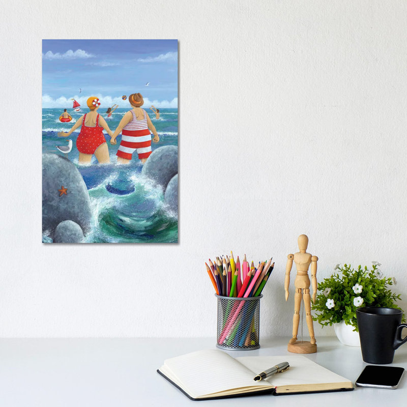 I Do Like To Be Beside The Seaside by Peter Adderley - Wrapped Canvas Print, 20.32 cm H x 30.48 cm W