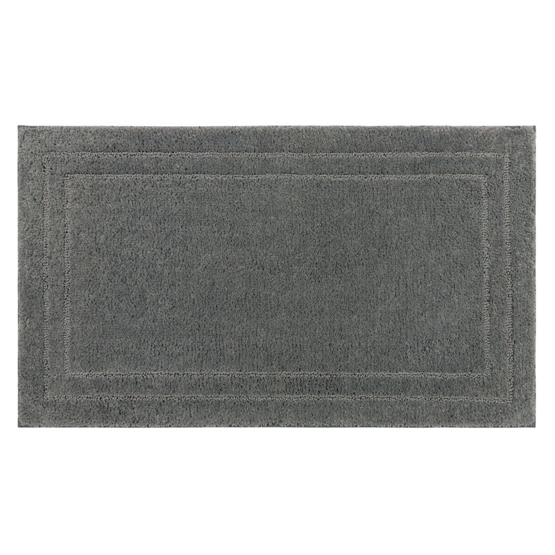 Diplomat Solid Polyester Machine Washable Knitted Bath Mat, 20" W x 34" L, Pewter
