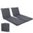 71" Tri-fold Outdoor Chaise Lounge Cushions Set Of 2, Water Resistant Patio Replacement Cushions With Hook & Loop Fasteners, 23.6"w X 3"t For Patio Furniture-1253436593