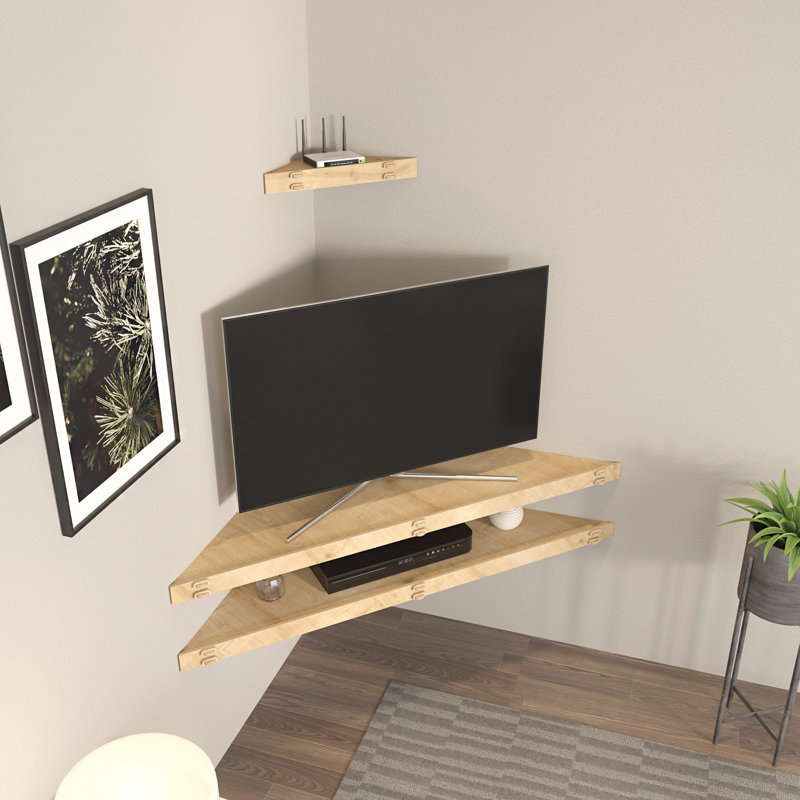Elegant TV Stand, Oak Color, 47.2 x 1.9 x 19.3 inches | 100% Melamine Coated Particle Board, Thickness: 0.3 inches | Stylish Design for Modern Living Rooms, Durable and Easy to Clean, Perfect for Entertainment Spaces