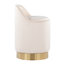 Tabouret de coiffeuse 18 po avec pivot en métal doré et velours crème-473002939