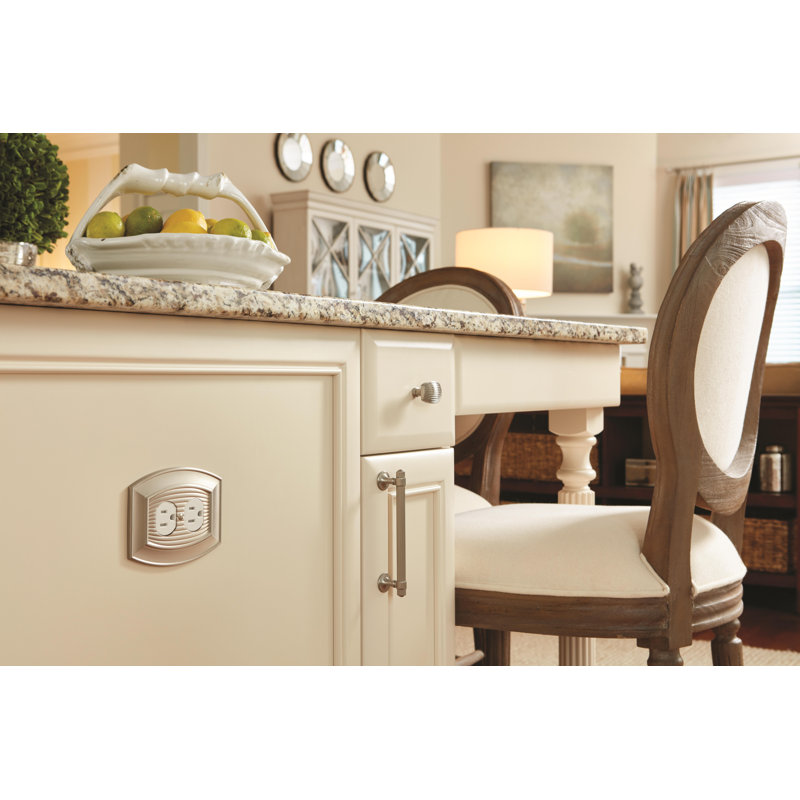 Sea Grass Rectangle Knob, Satin Nickel, 1.31"