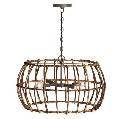 Sanibel 4 - Light Blazed Rattan Unique/Statement Pendant
