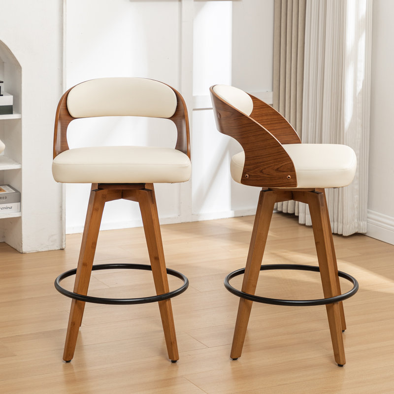 Cayuga Swivel Bar Stool, Beige, Bar Stool (76.2cm Seat Height)