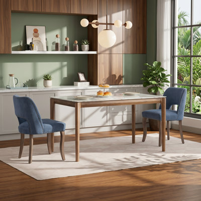 Chaises de salle à manger rembourrées en bois d'hévéa massif l 22,8 po x P 20 po x H 32,5 po A&A Furniture