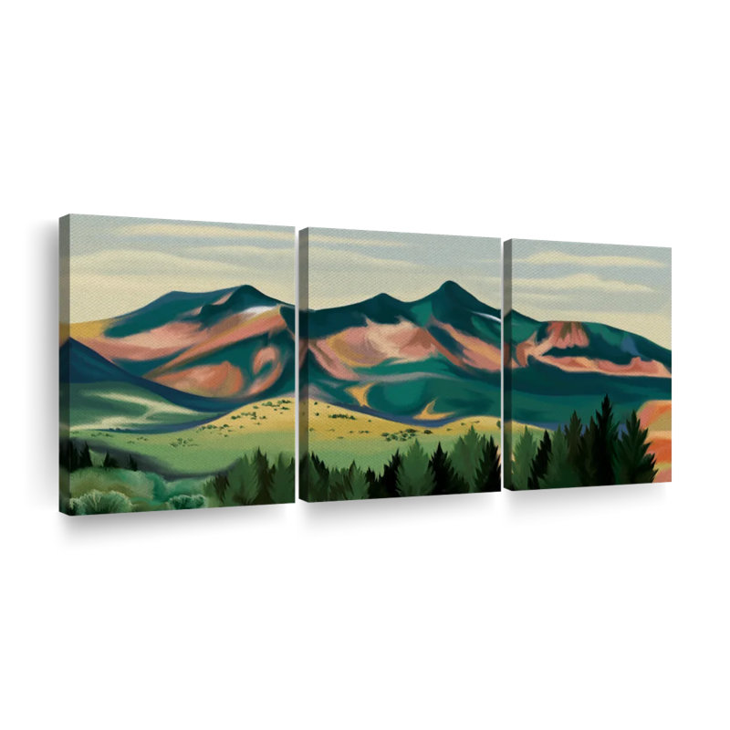 " Mountain " 3 - Pieces, 12" H x 26" W x 1" D