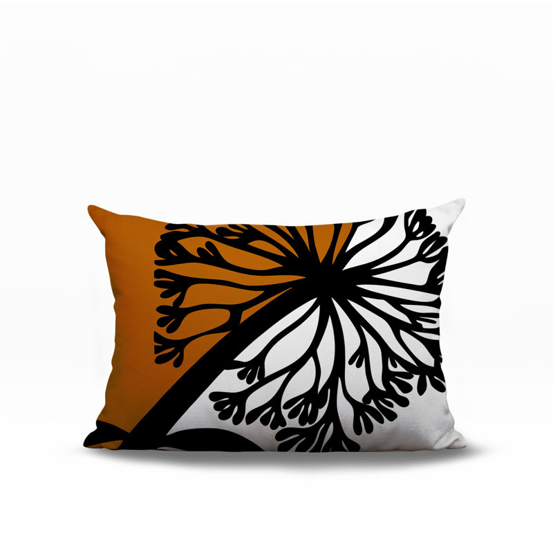 Oreiller rectangulaire réversible intérieur / extérieur Aldy, Orange, Rectangle H 14 po x l 20 po