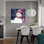 Art de paysage abstrait contemporain de Noël bonhomme de neige avec cardinal III