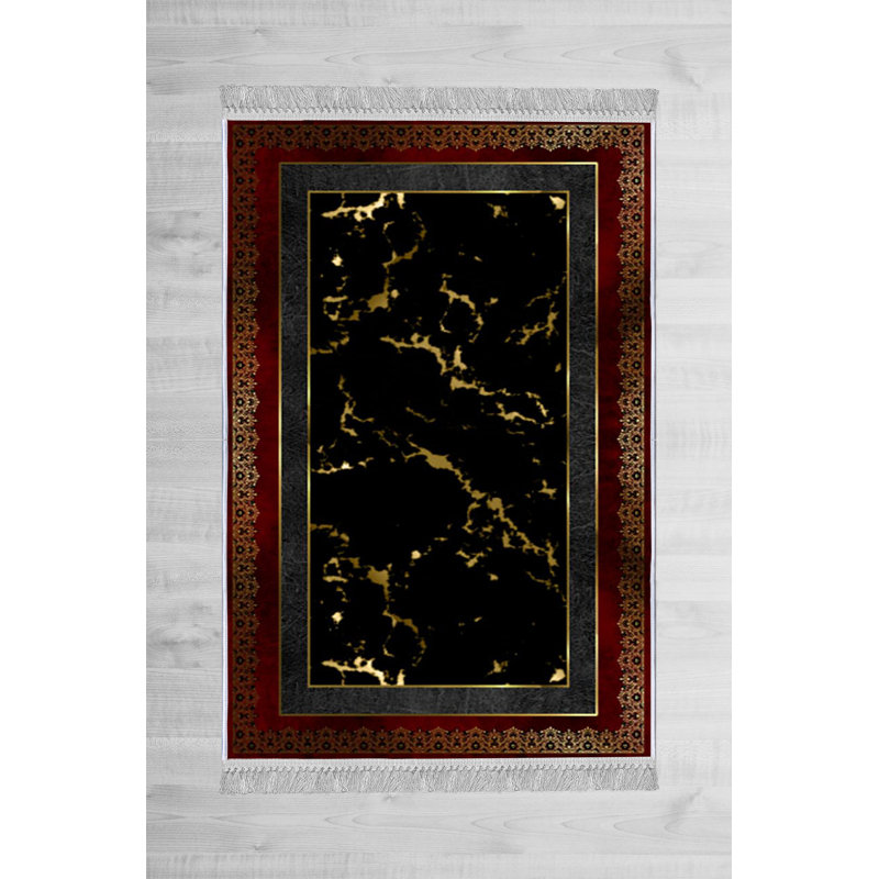 Luxurious Velvet Area Rug (4.6 x 7.2 ft), 100% Antibacterial Fabric, Non-Slip Cotton Backing, Pile Height: 0.4 in | Machine Washable, 3D Digital Print Design | Perfect for Living Room & Bedroom Decor, Soft & Durable