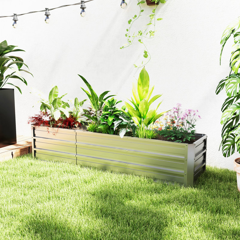 Lit de jardin surélevé galvanisé 6 pi x 1,5 pi x 1,3 pi