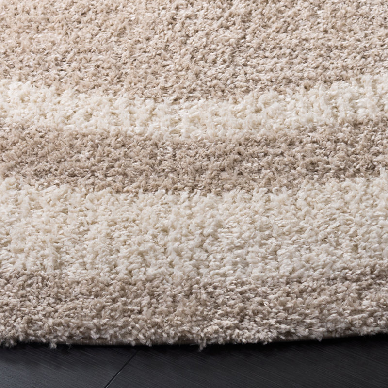 Gemma Shag 608 Performance Geometric Rug, Round 6'7"