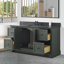 Ensemble de meuble-lavabo sur pied simple 60 po avec plateau en pierre noire Twicken-1612341561