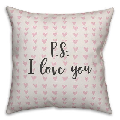  P.S. Coussin décoratif I Love You in Hearts