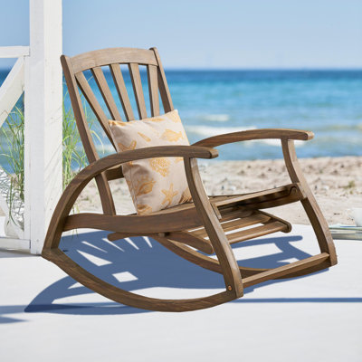 Outdoor Cathleen Rocking Solid Wood Chair by Highland Dunes