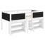 Lit mezzanine bas pour enfants avec échelle, 2 tablettes mobiles et garde-corps noir
