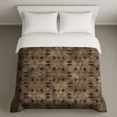 Housses de couette à motif rétro brun