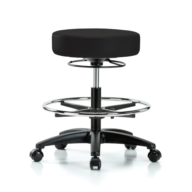 Tabouret pivotant réglable en hauteur à 360 degrés avec anneau de pied PERCH | Hauteur du banc moyen: 20,5 à 28 po