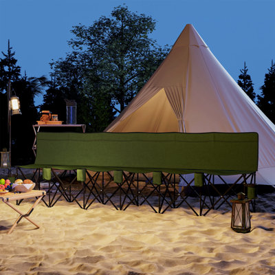 Chaise de camping pliante 6 places avec porte-gobelet pour le camping