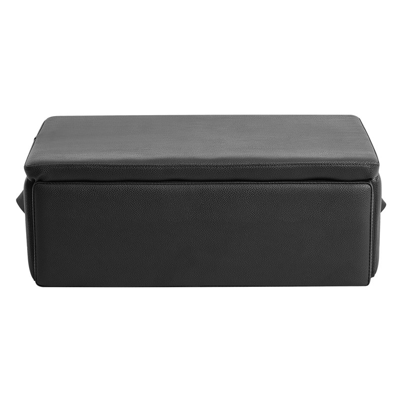 Pilates Reformer Sitting Box – 25x17x9 Inch Wooden Exercise Accessory with Black PU Padding for Strength and Balance Training