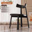 Noir Faux Leather & Solid Wood Modern Curve Back Dining Chair 2pc Set-364286168-364286170