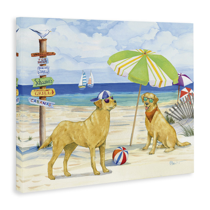 «Dog Day At Beach» par Paul Brent, H 16 po x l 20 po