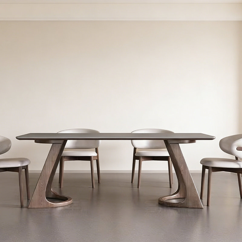 Minimalist rectangular dining table, 29.53"H x 70.87"L x 31.5"W