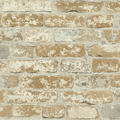 Rouleau de papier peint adhésif de brique à effet stucco L 16,5 pi L x l 20,5 po Joetta