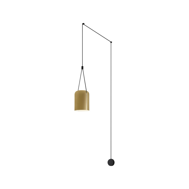 Luminaire suspendu grenier à abat-jour cylindrique, Or