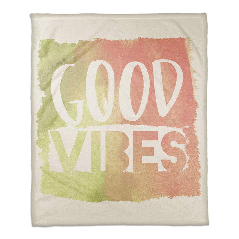 Jeté aquarelle Good Vibes