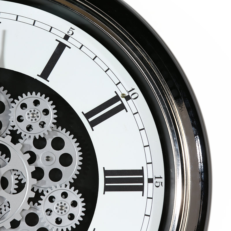Fairman Metal Wall Clock, Black/White/Silver