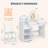 Kids Vanity Table and Chair Set with Mirror and Lights, White Makeup Vanity Desk with Drawer and Open Storage Shelves, Wooden Dressing Table Bedroom-1588746846