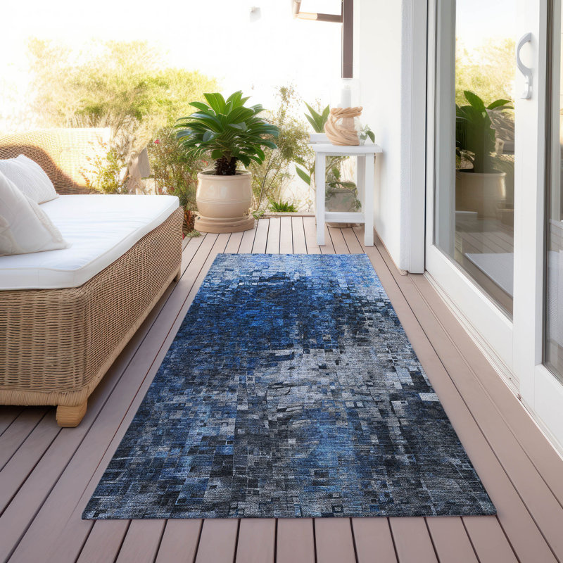 Jurnee Abstract Indoor / Outdoor Rug, Runner 2'3" x 7'6"