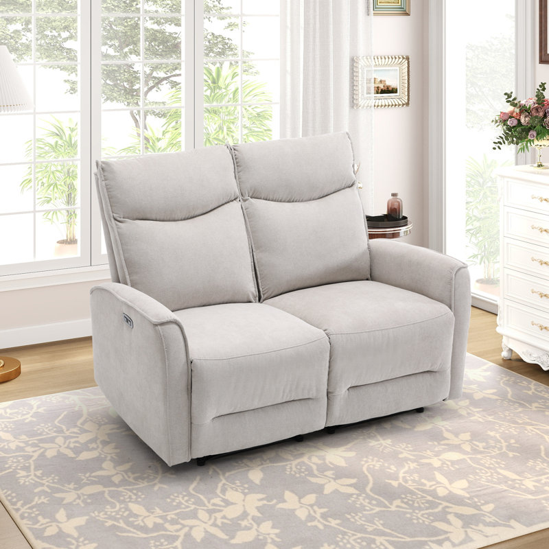 51.2" Wide Modern Soft Power Reclining Loveseat Sofa with USB Port