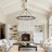 60" 18-Light Glass Shade Wagon Wheel Chandelier