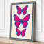 Magenta Butterflies Modern 1 Piece Wrapped Canvas Wall Art-220833532-220833530