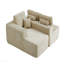 Canapé modulaire 104 po avec méridienne en forme de L, canapé modulaire moderne avec assise profonde, avec poches latérales, sièges rembourrés pour la chambre à coucher, pas d'assemblage requis, beige-2129745186