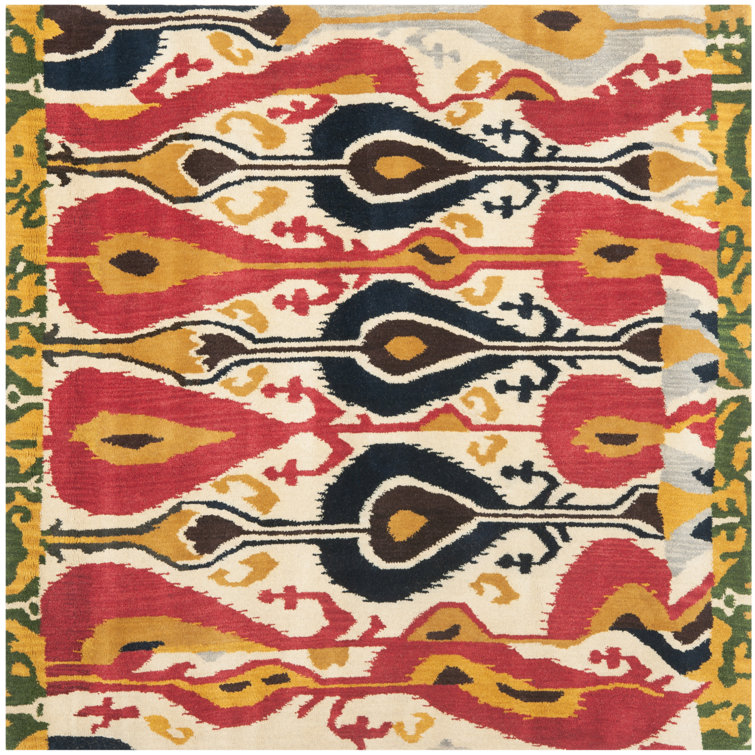 Kline Ikat Hand Tufted Wool Ikat Rug
