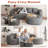 Boneless Modern Modular Sectional Sofa With Chaise Lounge, Curved Upholstered Couch With Pillows, Flexible Combination Sofa For Living Room-415355506