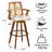 Modern Swivel Upholstered Cane Back Counter & Bar Stool-912329342-912329282