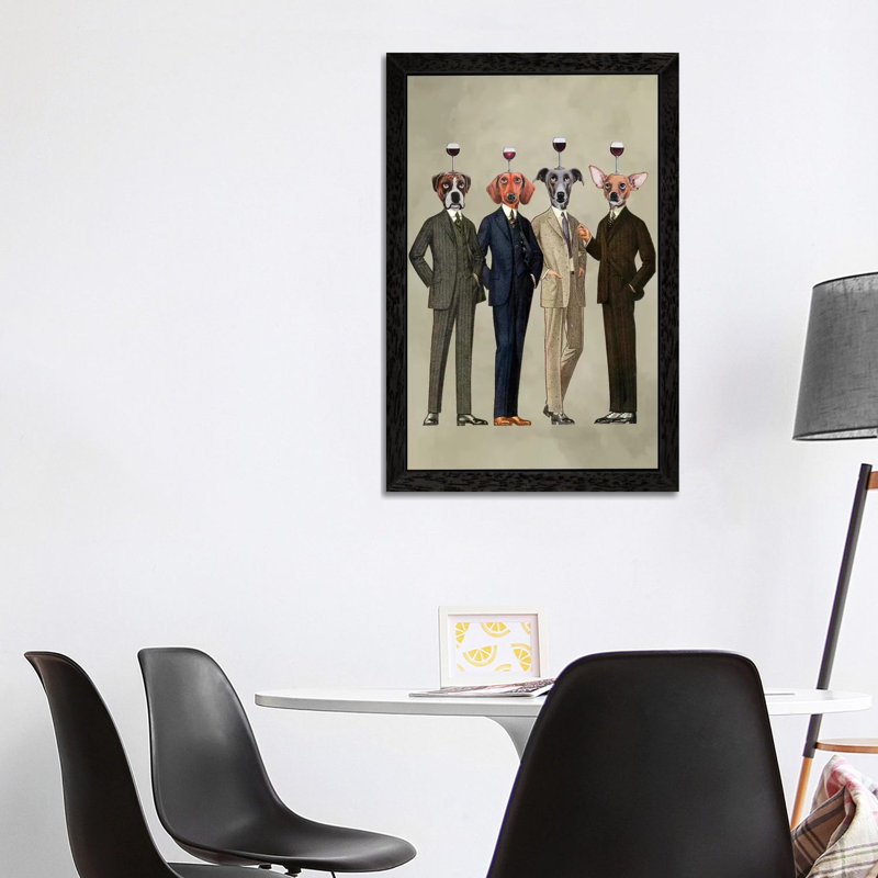 The Wine Club by Coco De Paris - Print on Canvas, Black Framed, 101.6 cm H x 66.04 cm W