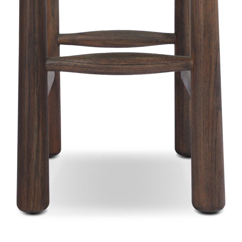 Savio Outdoor Stool-Dark Textured Woven-Counter, 25.98", Brown