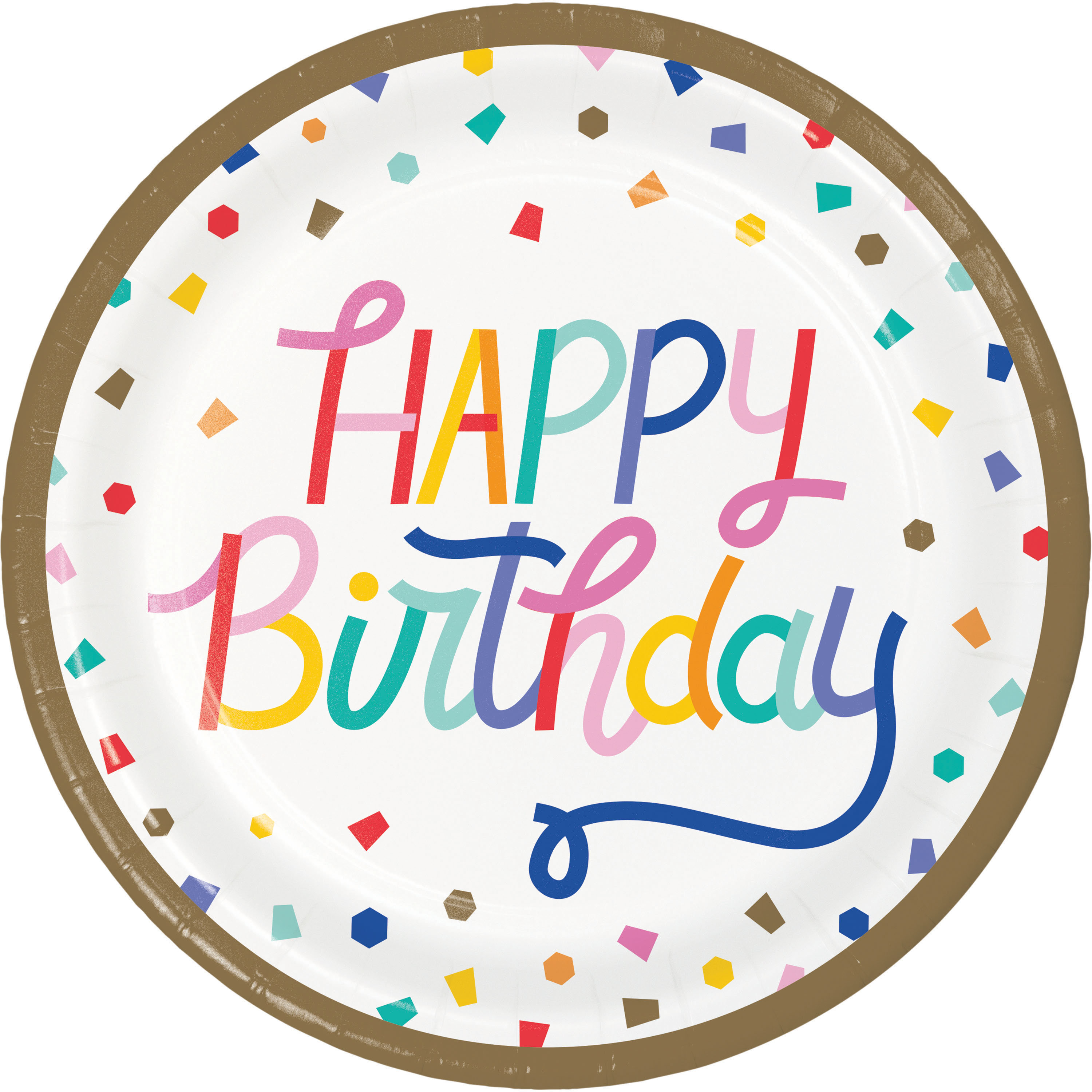 Creative Converting Birthday Confetti Happy Birthday Paper Plates, 24